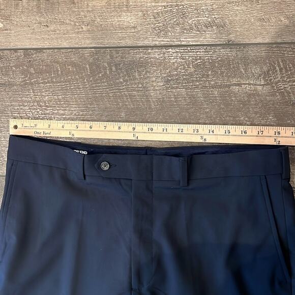 Lands' End Men's Washable Wool Plain Trousers True Navy Size 36 - Picture 4 of 7